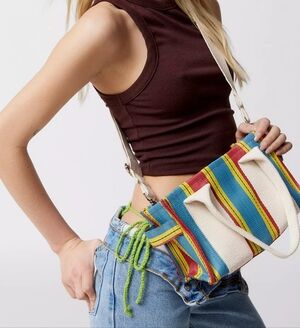 BDG Serena Mesh Mini Tote Bag Straps, Urban Outfitters